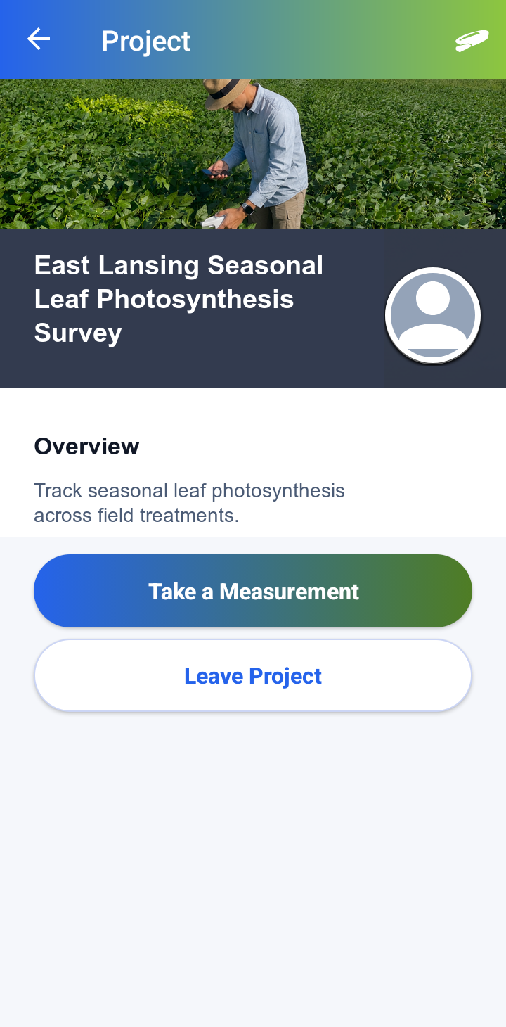 Quick Start Project details in the Android app