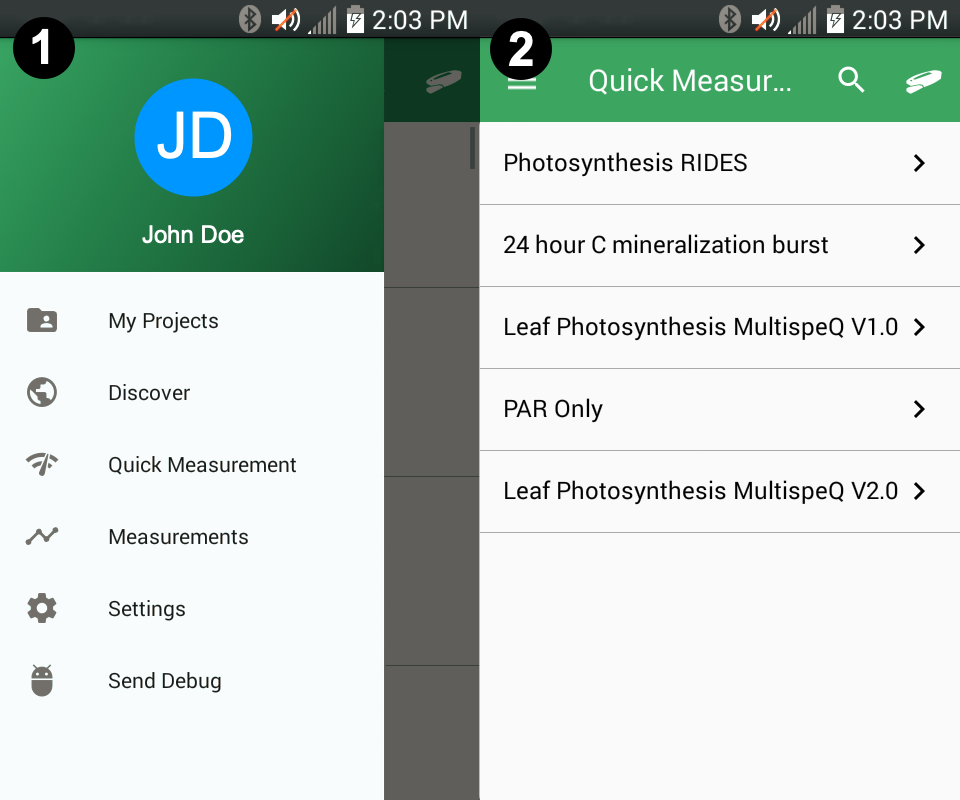 Quick Measurements in the Android Application